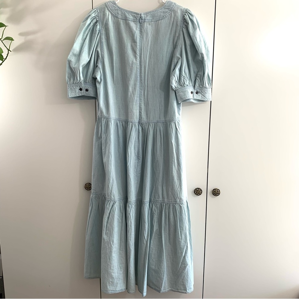 SOLD ☀️ Ralph Lauren Cotton Puff Sleeve Chambray Dress - Picture 8 of 11